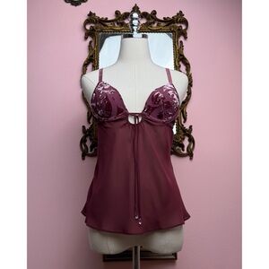 Victoria’s Secret Very Sexy Mauve Velvet Burnout Underwire Bra Cami Camisole